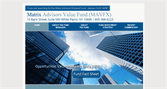 Desktop Screenshot of matrixadvisorsvaluefund.com